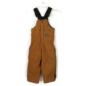 Walls Tough Wear Brown Adjustable Cotton Duck Bib Overalls Youth Size XS 4/5